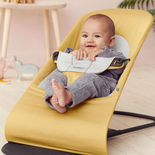 BABYBJÖRN Lehátko Soft, Soft Yellow/Grey, Cotton/Jersey