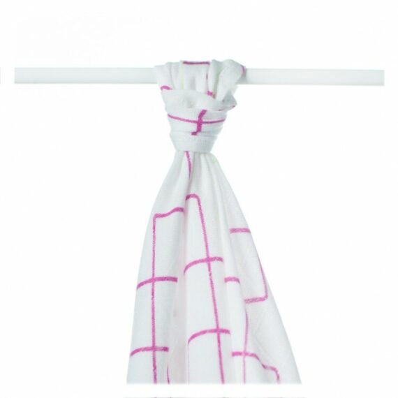 XKKO BMB Bambusová osuška Magenta Squares, 90×100, (1ks)