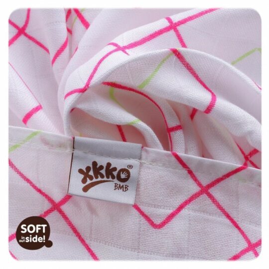 XKKO BMB Bambusová osuška Magenta Squares, 90×100, (1ks)