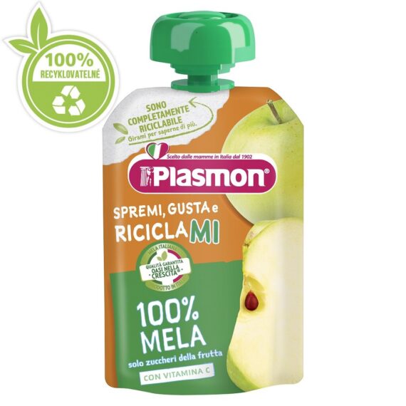 6x PLASMON Kapsička bezlepková ovocná jablko 100 g, 6m+