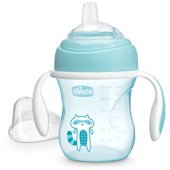 CHICCO Hrnček učiaci Transition s držadlami 200 ml modrý 4m+