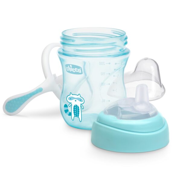 CHICCO Hrnček učiaci Transition s držadlami 200 ml modrý 4m+