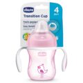CHICCO Hrnček učiaci Transition s držadlami 200 ml ružový 4m+