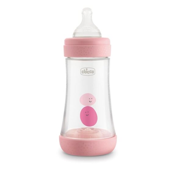 CHICCO Fľaša dojčenská Perfect 5 silikón 240 ml dievča