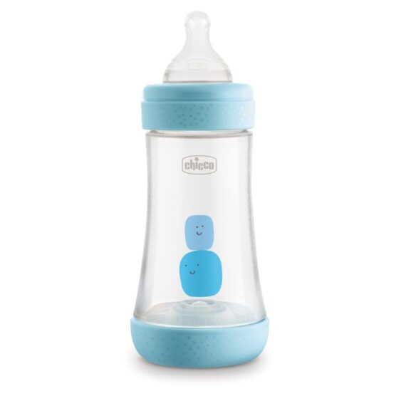 CHICCO Fľaša dojčenská Perfect 5 silikón 240 ml chlapec