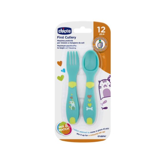 CHICCO Lyžička/vidlička plast 12m+