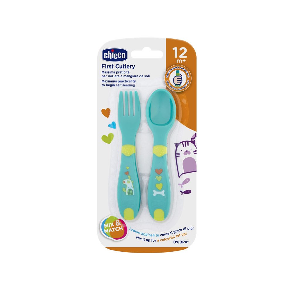 CHICCO Lyžička/vidlička plast 12m+