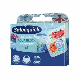 Salvequick Aqua Block Náplasť vodeodolná, sada 16 ks + 12 ks detská + šál zdarma