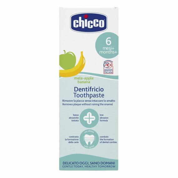 CHICCO Pasta zubná Jablko-banán bez fluóru 50ml, 6m+