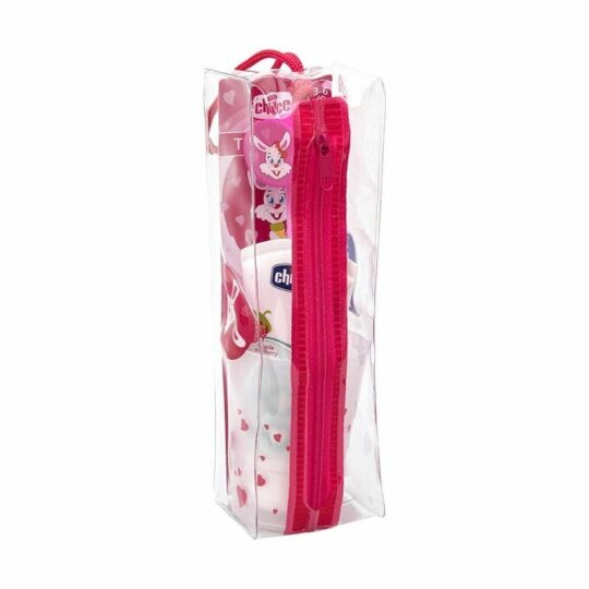 CHICCO Set starostlivosti o zuby Travel ružový, 3r+