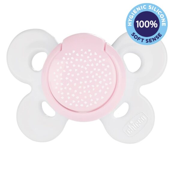 CHICCO Cumlík Physio Comfort silikónový 0-6m dievča – bodky 1 ks