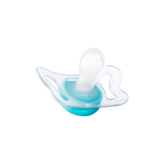 CHICCO Cumlík Physio Micro silikónový 0-2m chlapec – text/korunka 2 ks