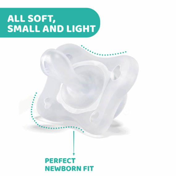 CHICCO Cumlík Physio Mini Soft celosilikónový 2-6m dievča 2 ks
