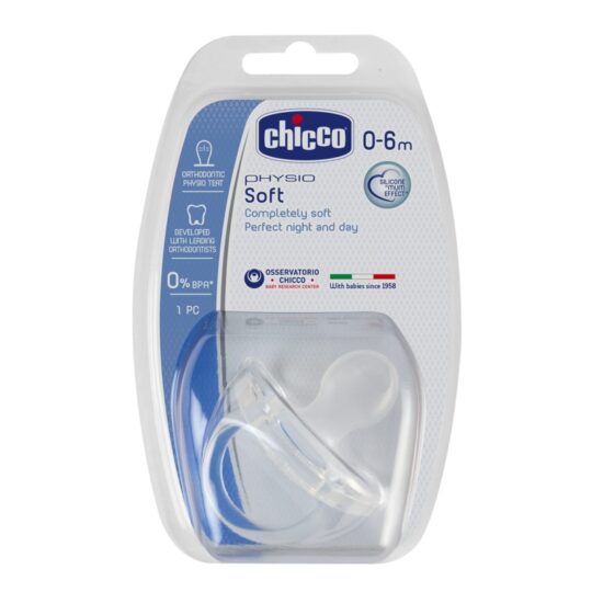 CHICCO Cumlík Physio Soft celosilikónový 0-6m