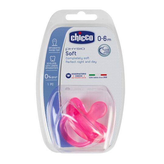 CHICCO Cumlík Physio Soft celosilikónový 0-6m dievča