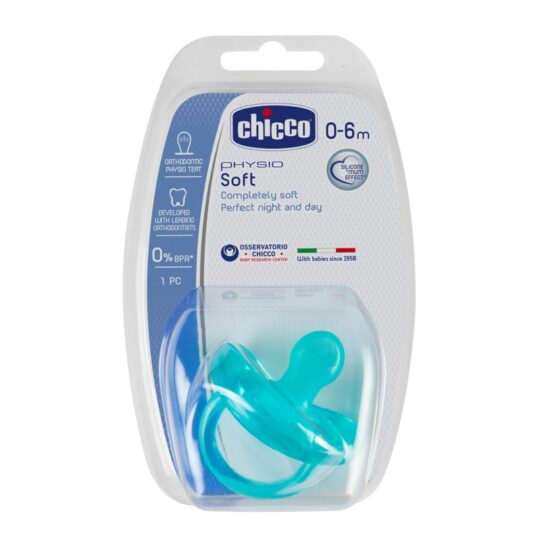 CHICCO Cumlík Physio Soft celosilikónový 0-6m chlapec