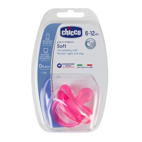 CHICCO Cumlík Physio Soft celosilikónový 6-16m dievča
