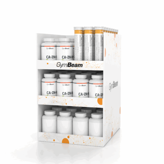 Display na vitamíny – GymBeam violet balíček