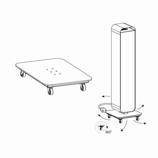 Lena Lighting Sterilon, podstavec s kolieskami na Sterilon Flow 144W, biela matná