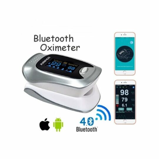 JUMPER JPD-500F pulzný oxymeter s obrazovkou OLED a Bluetooth, strieborný