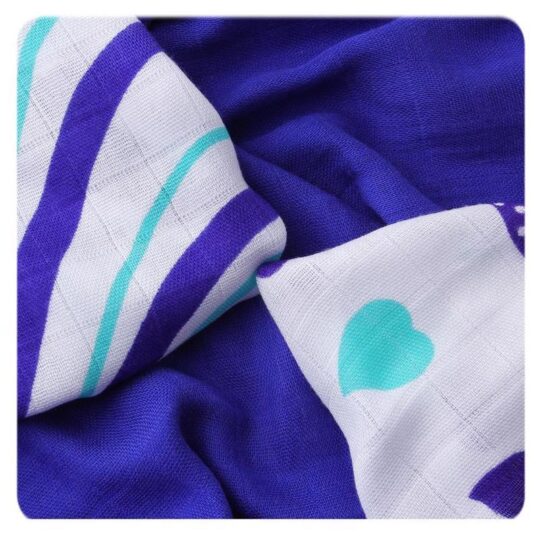 KIKKO Obrúsky bambusové Hearts&Waves 30×30 cm, ocean blue 9 ks