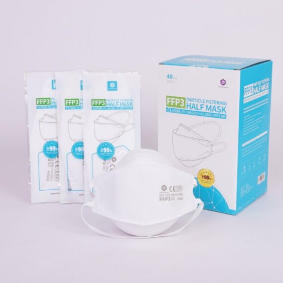 BMSS Certifikovaná polomaska  FFP3 225 EN149: 2001, 5 vrstiev bez ventilu, 40ks (20x 2ks)