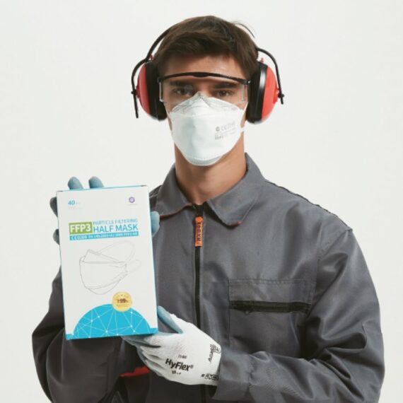 BMSS Certifikovaná polomaska  FFP3 225 EN149: 2001, 5 vrstiev bez ventilu, 40ks (20x 2ks)