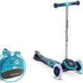Smart Trike Scooter T3, Kolobežka so svietiacimi kolesami a ruksakom, modrá, od 2r+