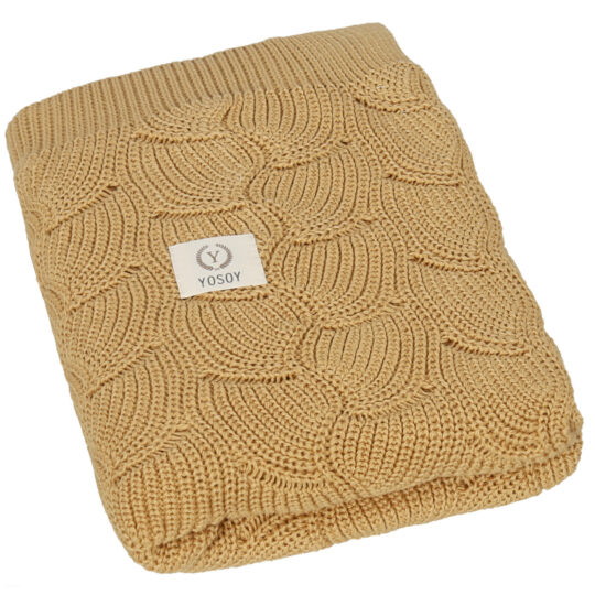 YOSOY WAVES Detská deka z 100% organickej bavlny, 100×80 cm, Toffee
