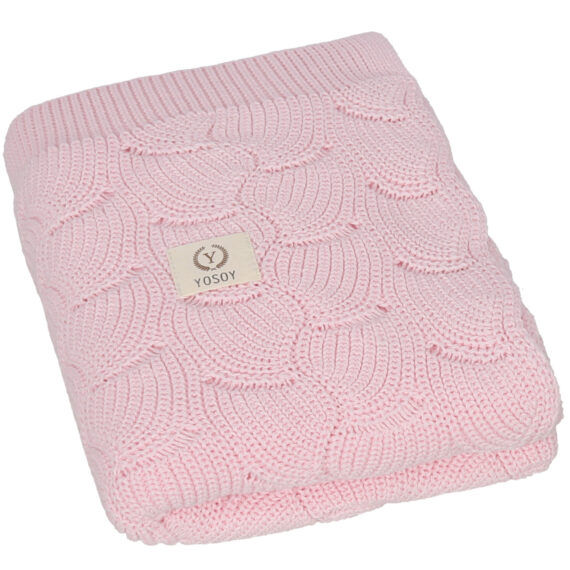 YOSOY Waves Detská deka z 100% organickej bavlny, 100×80 cm, Bubble Gum
