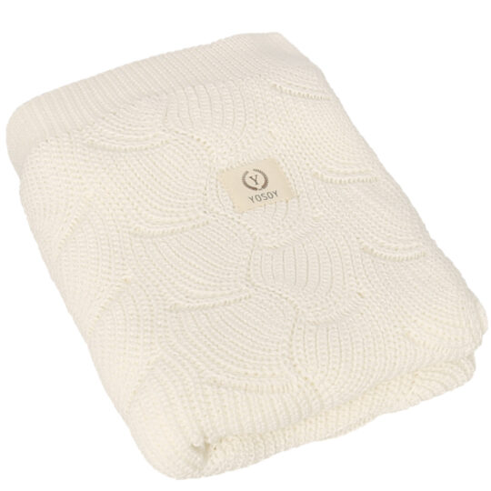 YOSOY WAVES Detská deka z 100% organickej bavlny, 100×80 cm, Ivory