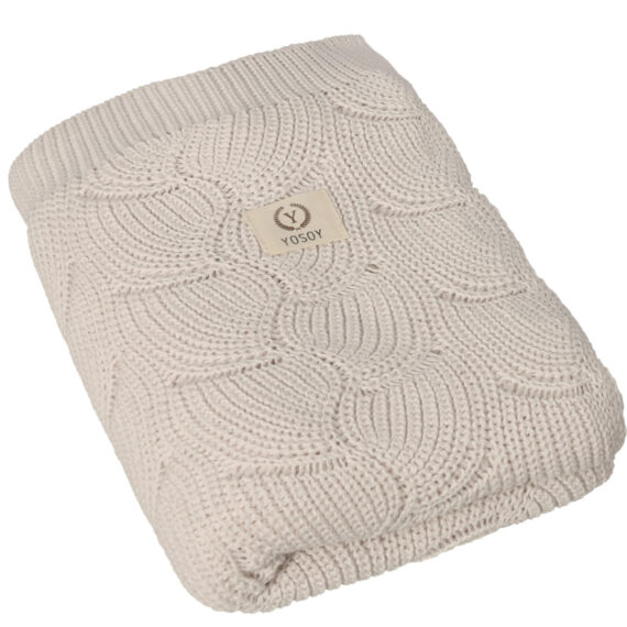 YOSOY WAVES Detská deka z 100% organickej bavlny, 100×80 cm, Latte