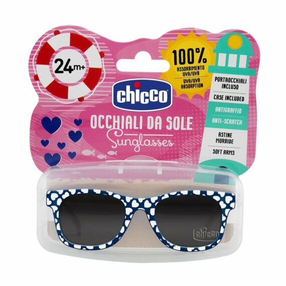 Chicco Slnečné okuliare  MY/21, modrá – srdcia, od 24m+