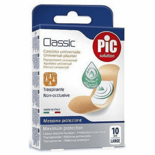 PIC Classic Antibacterial Large, Sada antibakteriálnych náplastí, 10ks