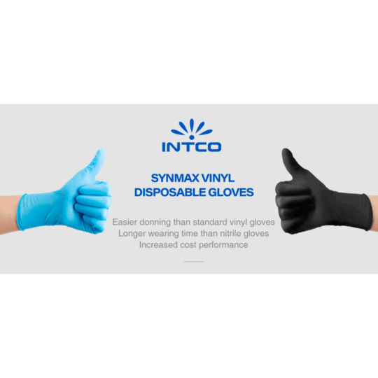 INTCO SYNMAX PF Vynilnitrilové vyšetrovacie rukavice bez púdru,  veľ. L, 100ks