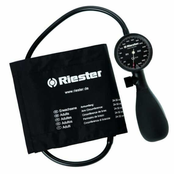 RIESTER R1 SHOCK – PROOF 1250-150, Ambulantný hodinkový tlakomer s čiernym číselníkom