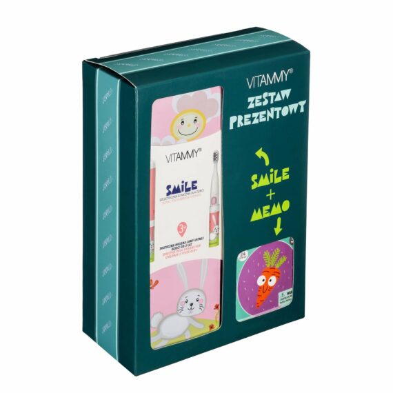 VITAMMY SMILE detská sonická zubná kefka, Zajko + DODO MEMO pexeso, od 3 rokov