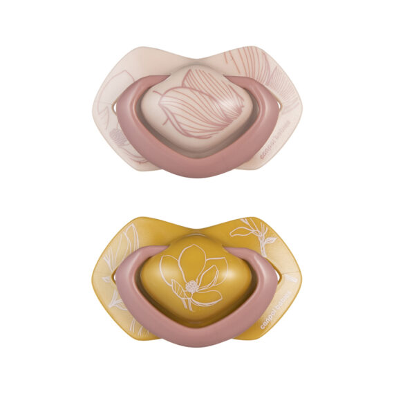 CANPOL BABIES Cumlík silikónový symetrický Light touch GOLD 6-18m 2ks ružový