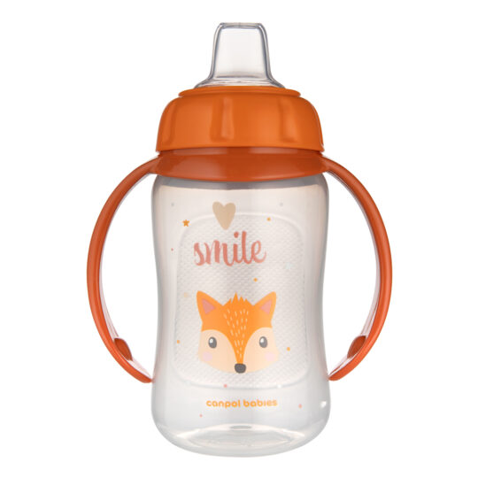 CANPOL BABIES Hrnček tréningový s úchytmi Cute Animals oranžová líška, 320ml