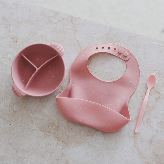 CANPOL BABIES Miska silikónová delená s prísavkou Dots 360ml - ružová