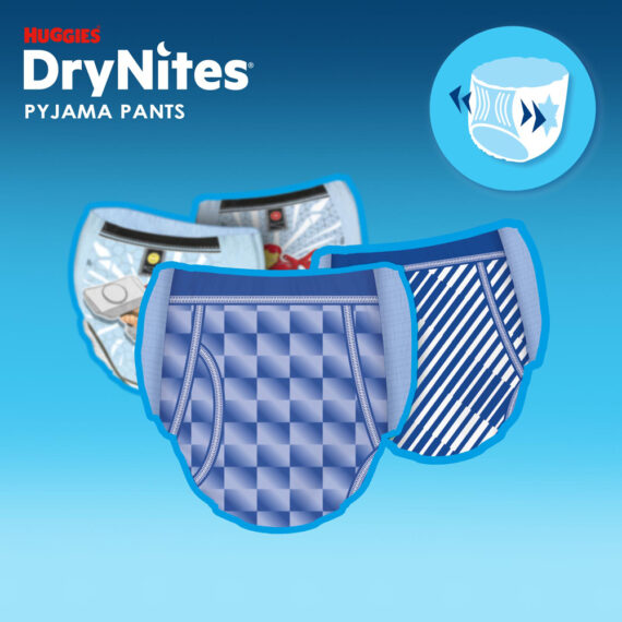 HUGGIES® Nohavičky plienkové jednorazové DryNites MEGA 17-30 kg Boy, 26 ks, M