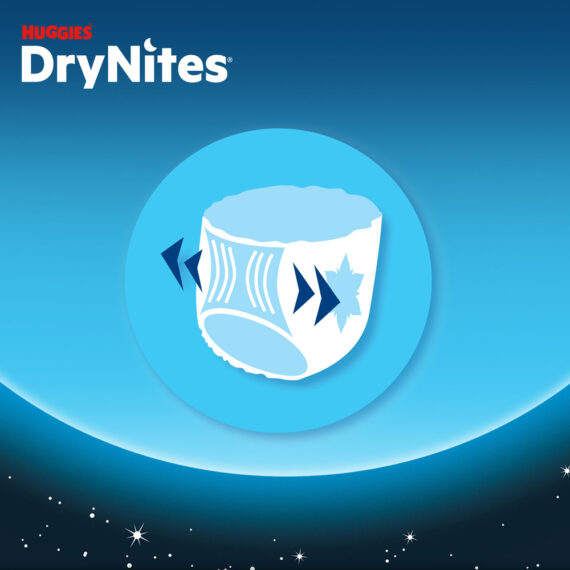 HUGGIES® Nohavičky plienkové jednorazové DryNites MEGA 17-30 kg Boy, 26 ks, M