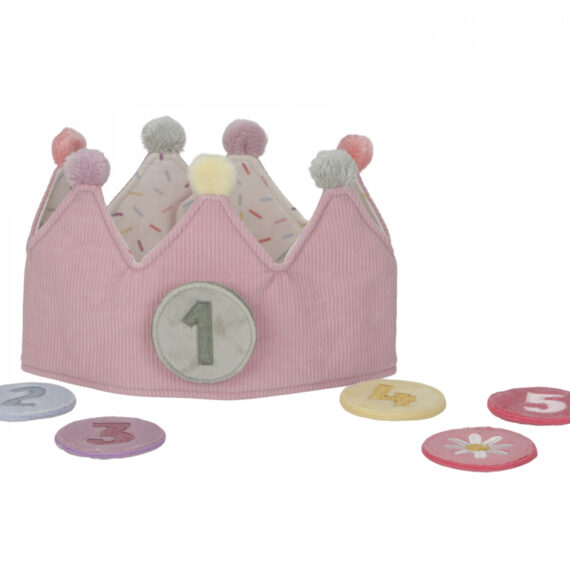 LITTLE DUTCH Korunka narodeninová s číslami Pink