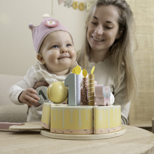 LITTLE DUTCH Korunka narodeninová s číslami Pink