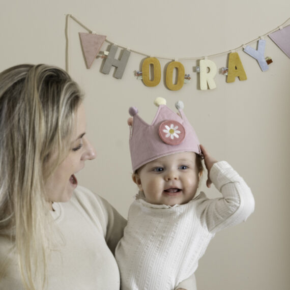 LITTLE DUTCH Korunka narodeninová s číslami Pink