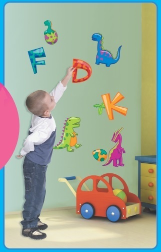 3D Nástenné dekorácie, Písmenká, Dinosaury