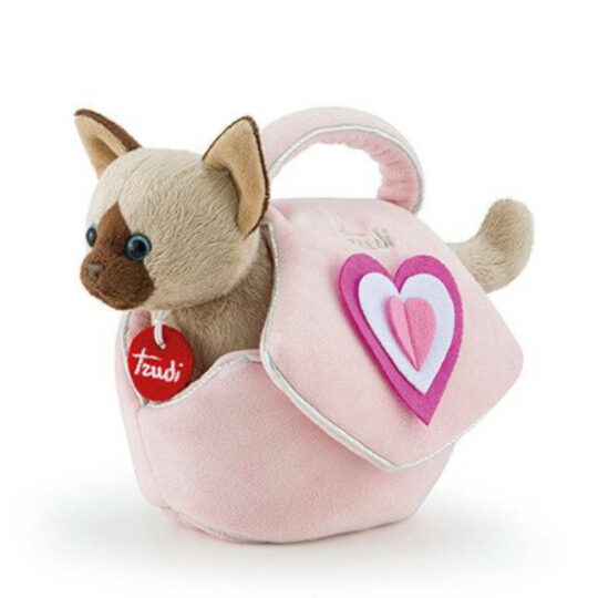 TRUDI PETS – Módna taška s maznáčikom, ružová so srdiečkom, 0m+