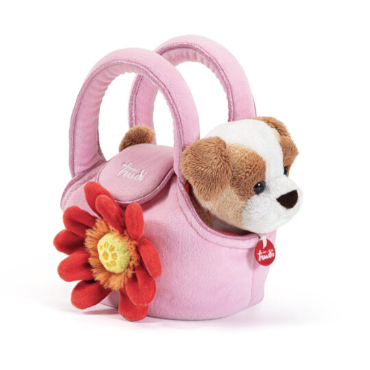 TRUDI PETS – Módna taška s maznáčikom, ružová s kvietkom, 0m+