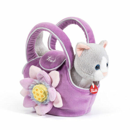 TRUDI PETS – Módna taška s maznáčikom, fialová s kvietkom, 0m+