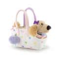 TRUDI PETS – Módna taška s maznáčikom, biela so srdiečkami, 0m+